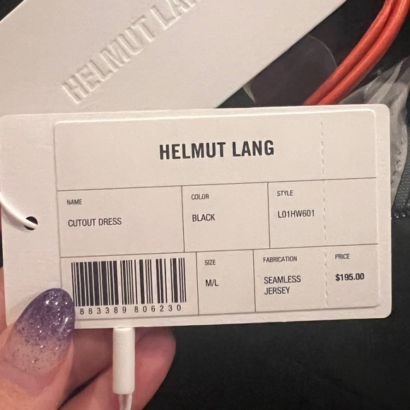 NWT HELMUT LANG Seamless Jersey Cutout Dress in Black - Picture 4 of 6